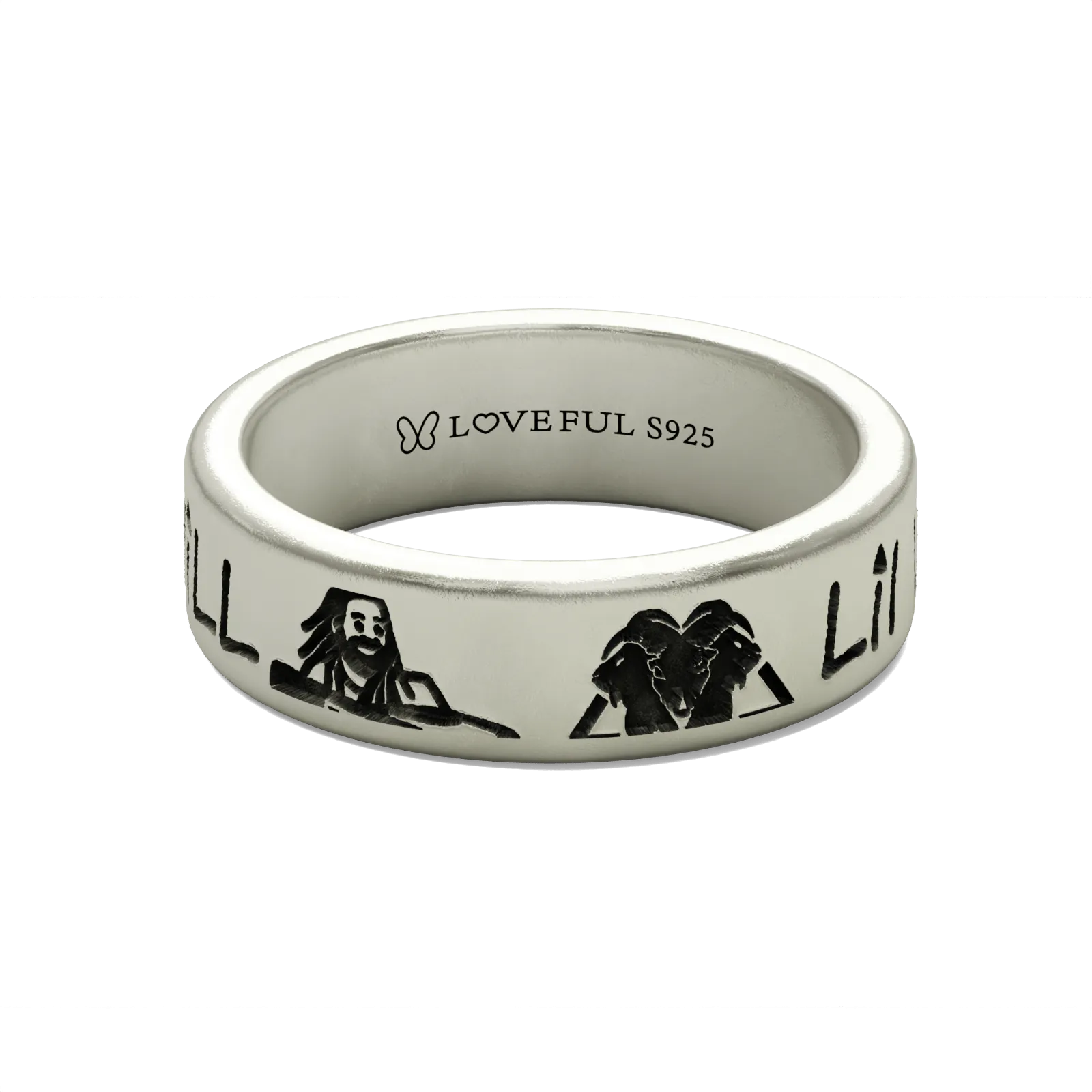 Matte Silver Ring, Classic Vintage Square, Lil Will Edition Matte Silver Ring, Classic Vintage Square, Lil Will Edition