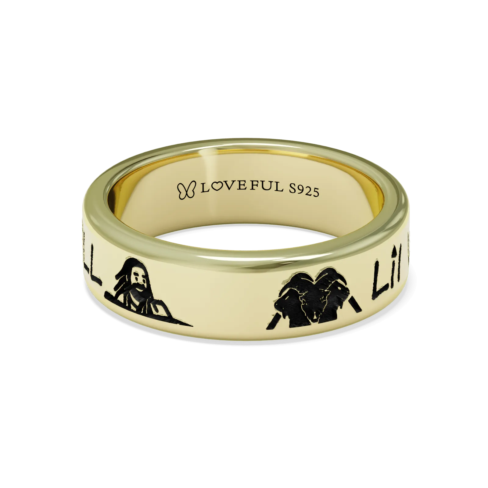 Polished 14K Gold Vermeil, Classic Vintage Square,Lil Will Edition Polished 14K Gold Vermeil, Classic Vintage Square,Lil Will Edition
