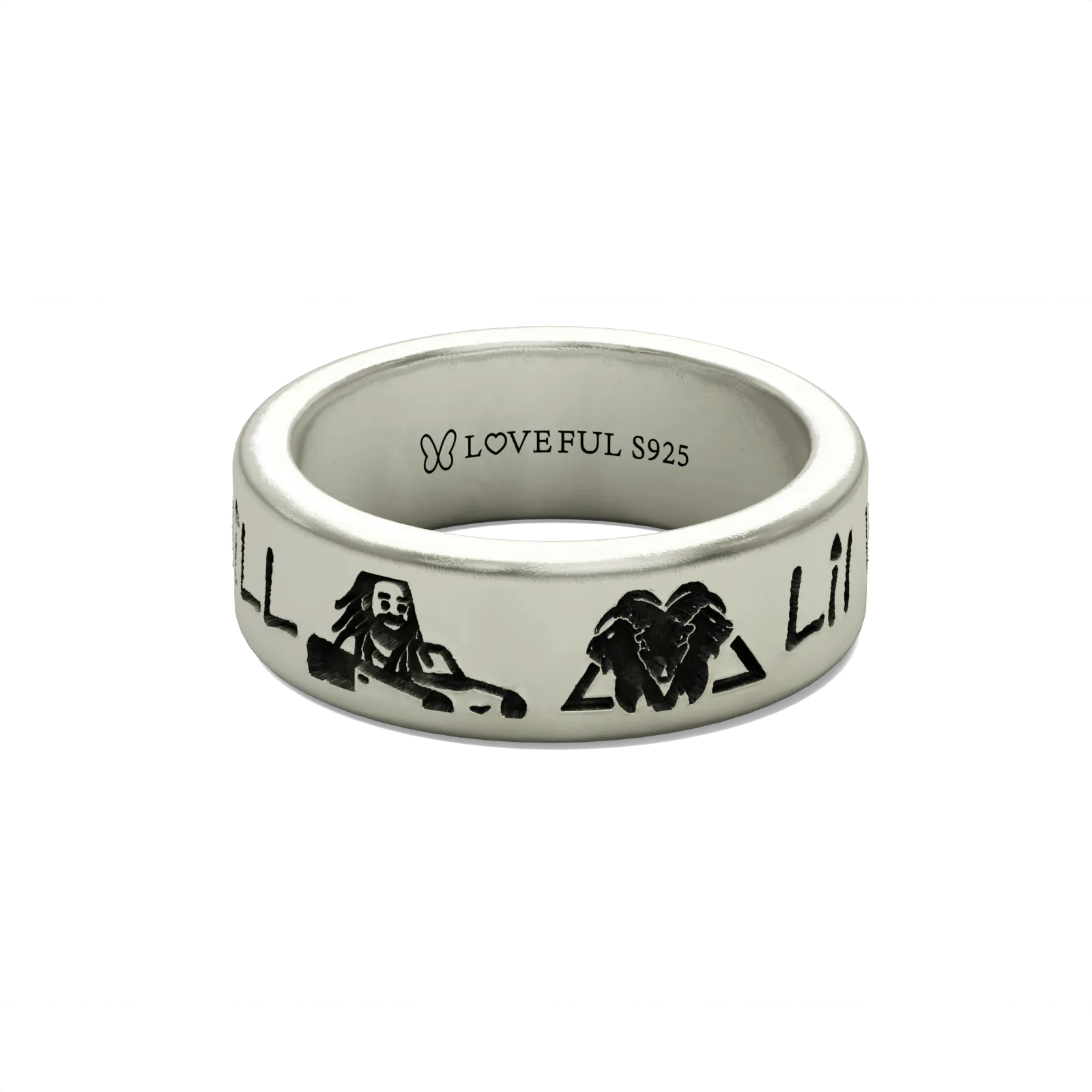 Matte Silver Ring, Classic Vintage Square, Lil Will Edition Matte Silver Ring, Classic Vintage Square, Lil Will Edition