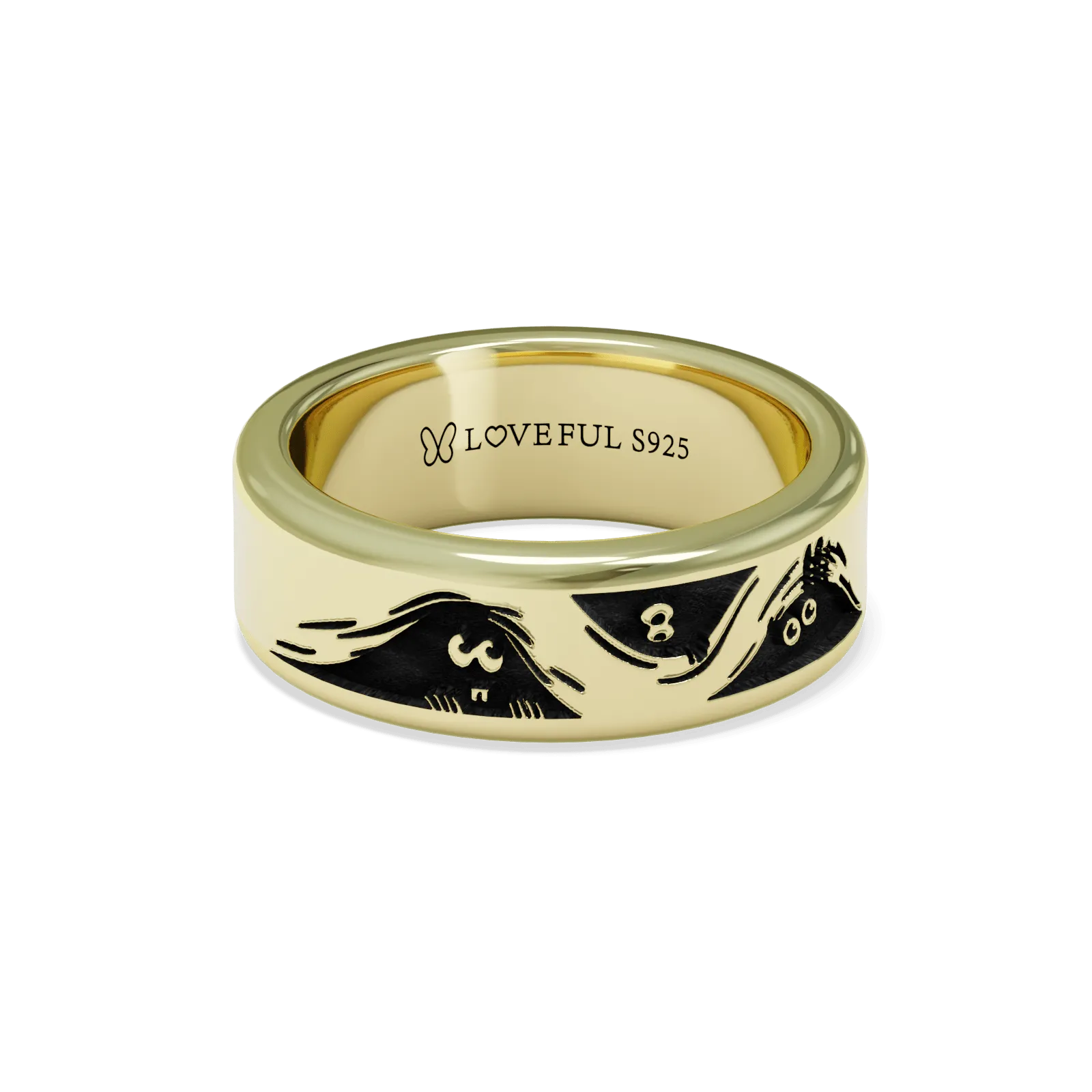 Polished 14K Gold Vermeil, Classic Vintage Square, halloween III