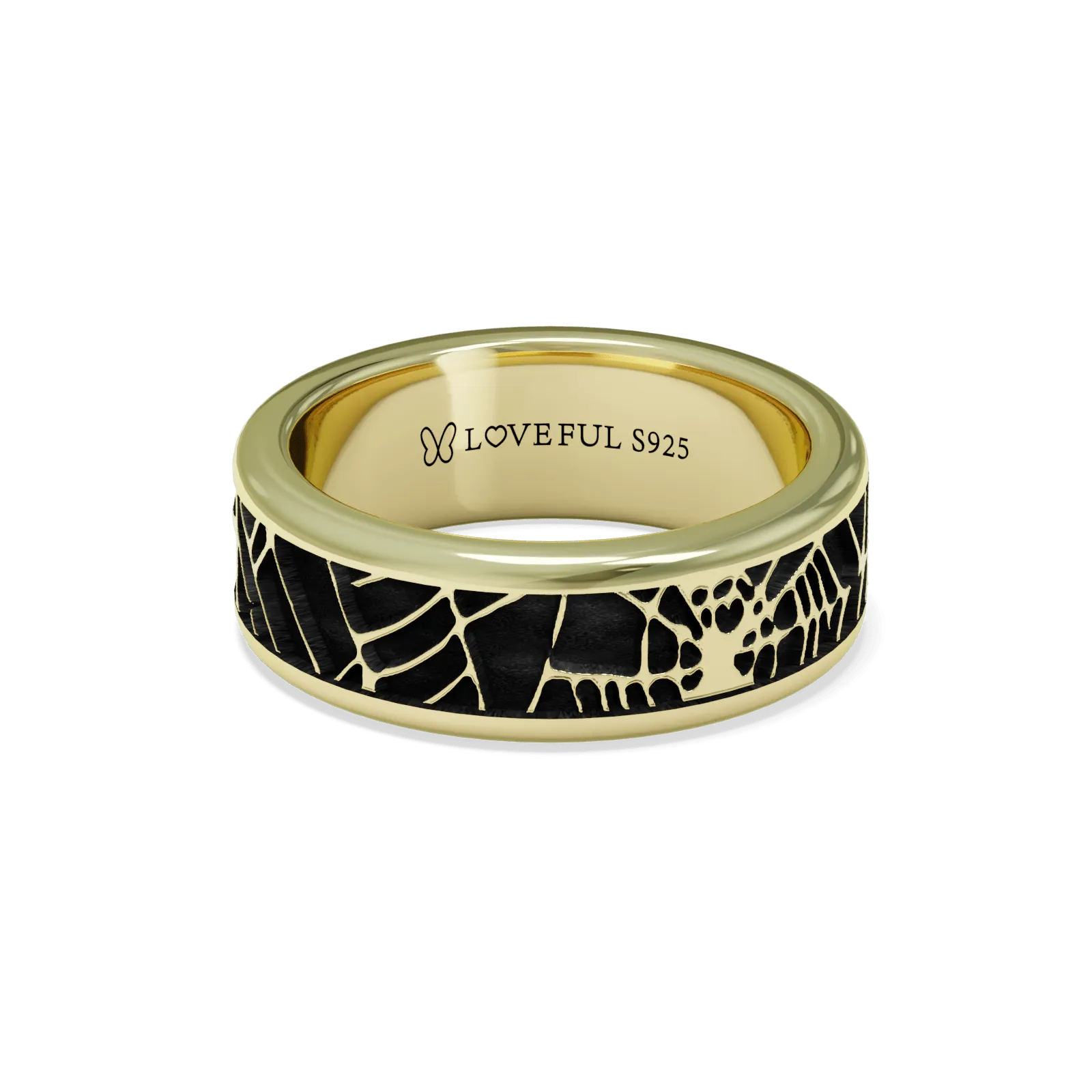 Polished 14K Gold Vermeil, Classic Vintage Square, Texture VII