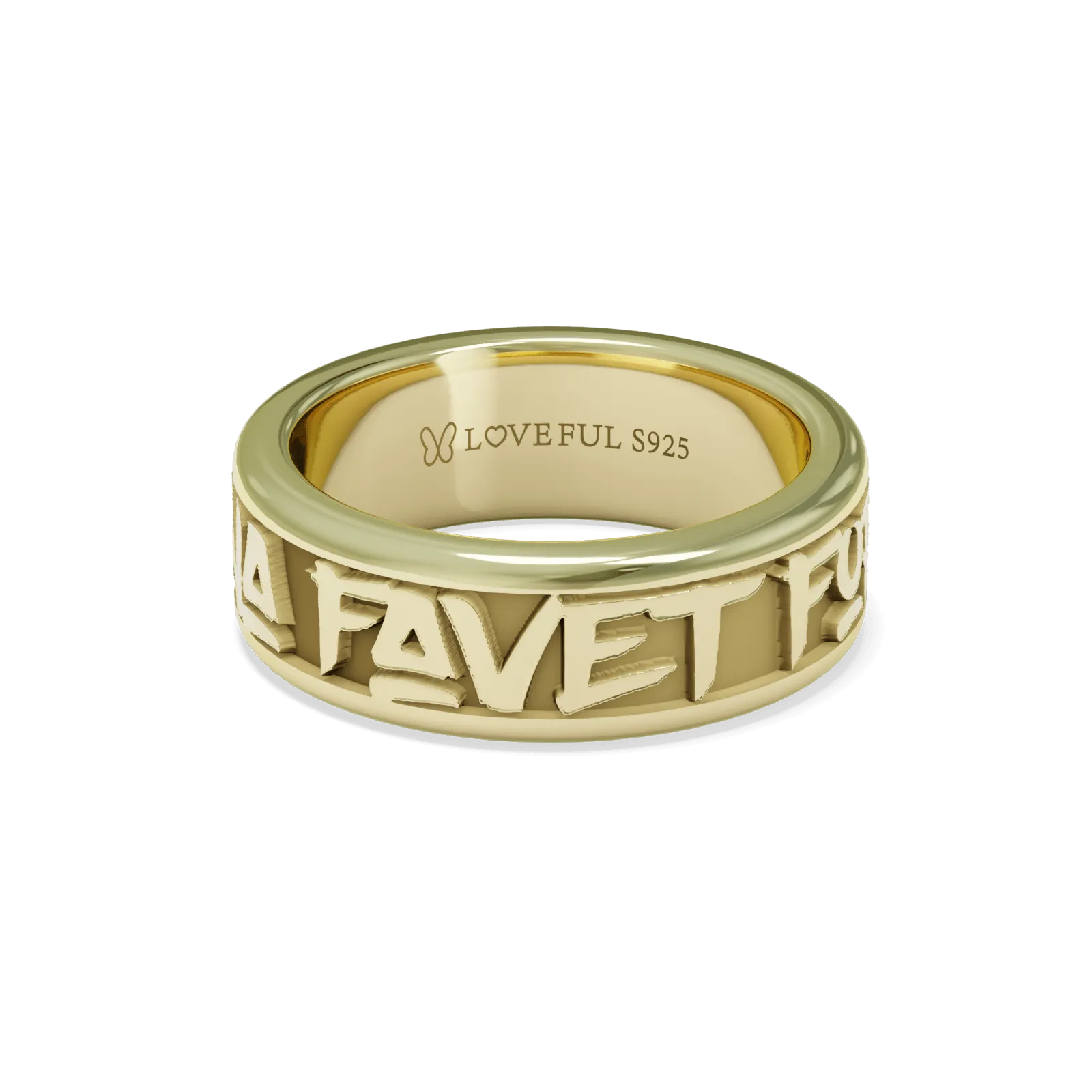 Polished 14K Gold Vermeil, Classic Vintage Square, Fortune Favors the Brave