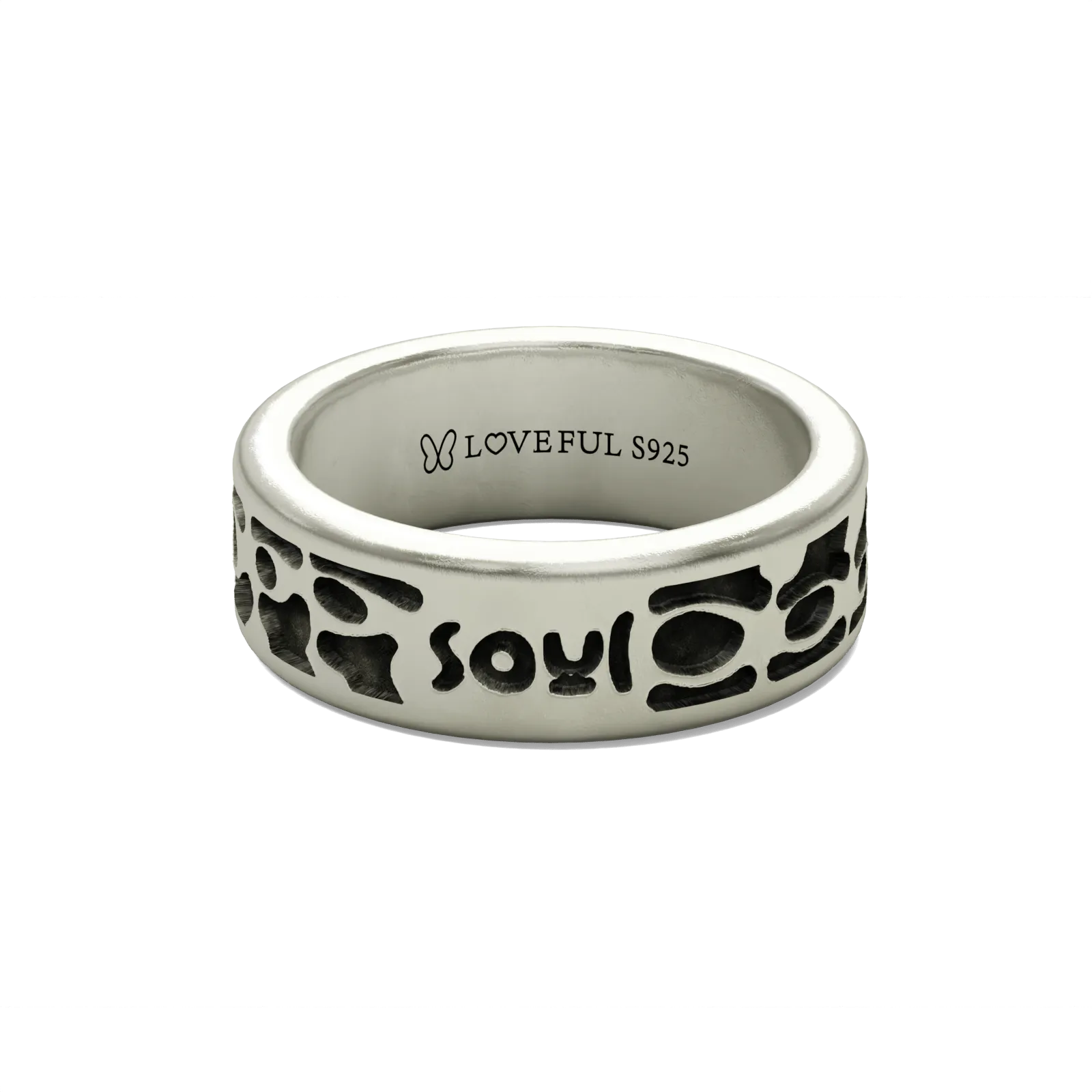 Matte Silver Ring, Classic Vintage Square, Spinal Creed