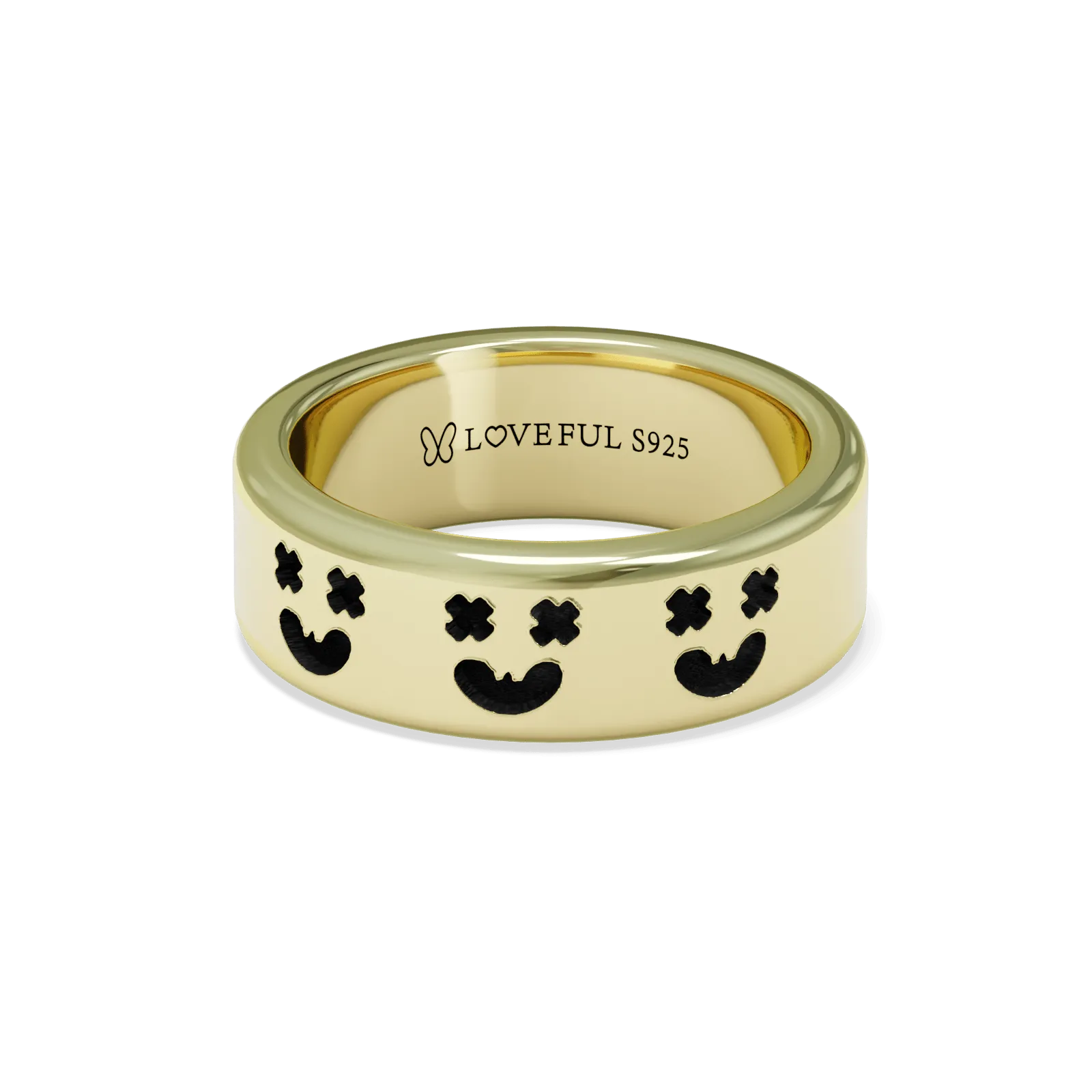 Polished 14K Gold Vermeil, Classic Vintage Square, Spooky Halloween Wishes