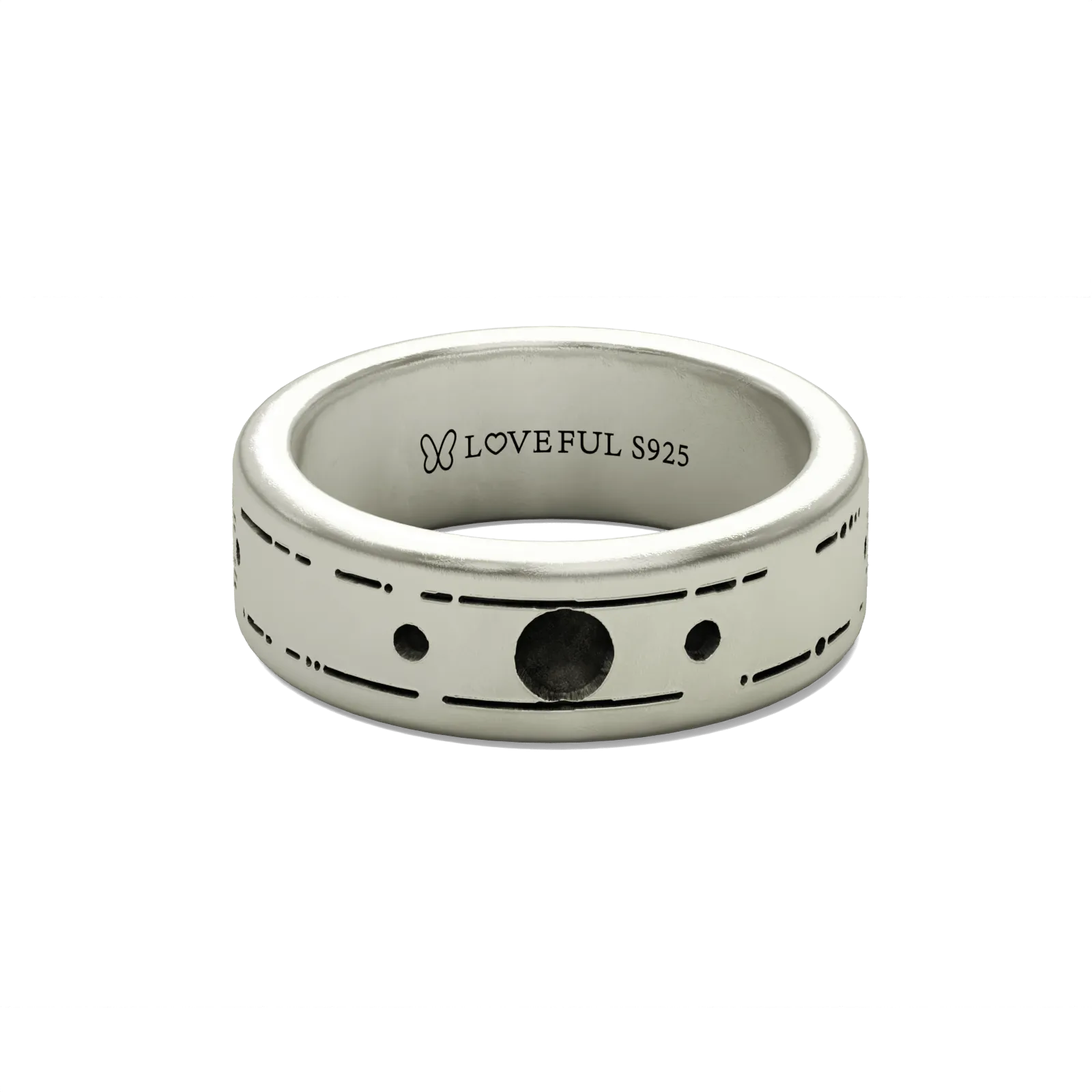 Matte Silver Ring, Classic Vintage Square , planet