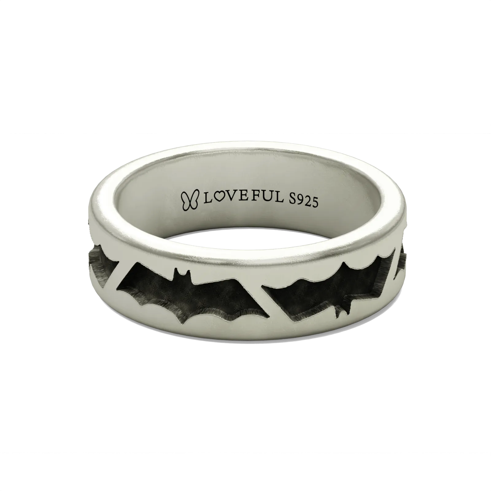 Matte Silver Ring, Classic Vintage Square, Halloween Spider-68BF98FECC4A7
