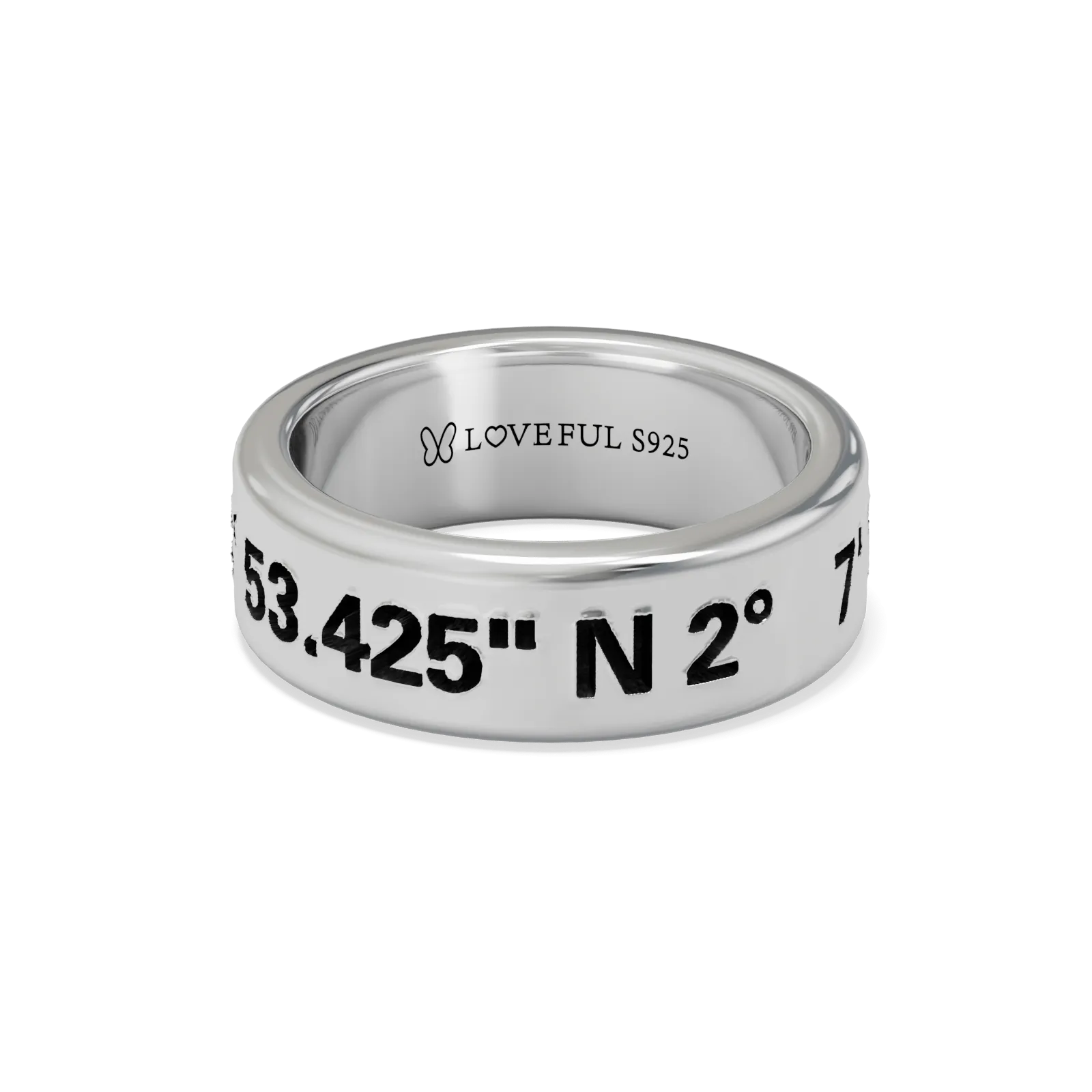 Polished Silver Ring, Classic Vintage Square, Position