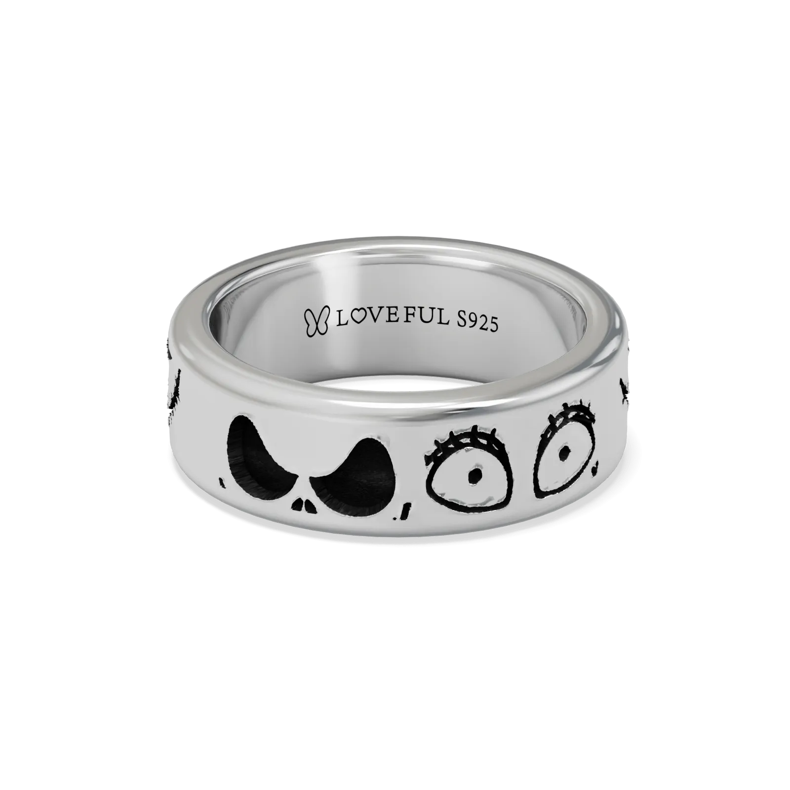 Polished Silver Ring, Classic Vintage Square, Mr. & Miss Zombie