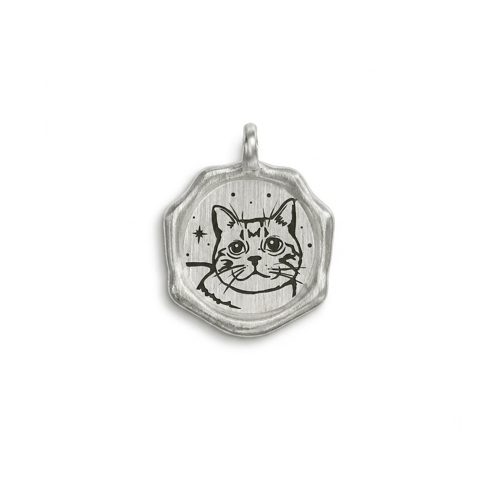 Custom Pet Tag, Round Wax-Seal Shape Pendant